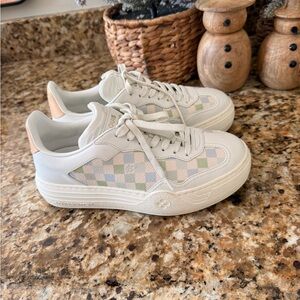Louis Vuitton Leather Checkered Sneakers